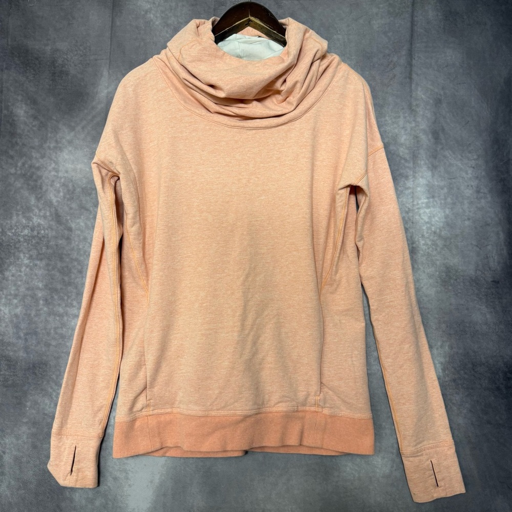 LULULEMON Stress Less Hoodie Funnel Cowl Neck Hoodie Size 6‎ Peach